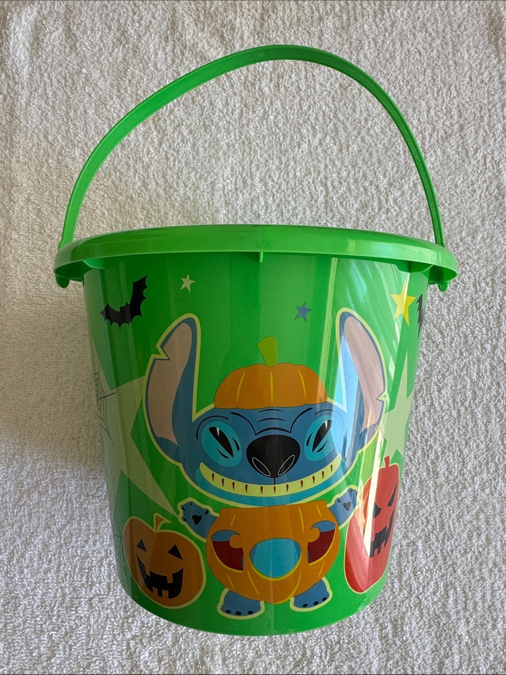 Disney Stitch Green Halloween Trick-or-Treat Candy Bucket